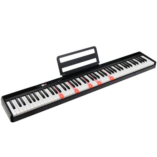 Infans 88-Key Electric Lighted Piano Portable MIDI Keyboard Split Function Music Stand