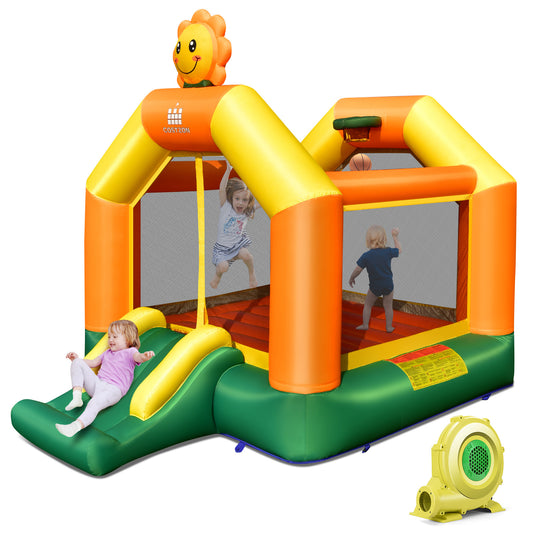 Infans Inflatable Bounce Castle Jumping House Kids Playhouse w/ Slide & 735W Blower