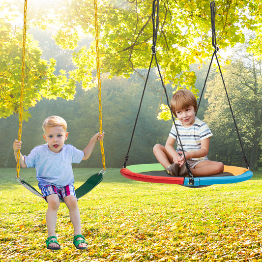 Infans 2-Pack Swing Set Swing Seat Replacement & Saucer Tree Swing for Indoor & Outdoor