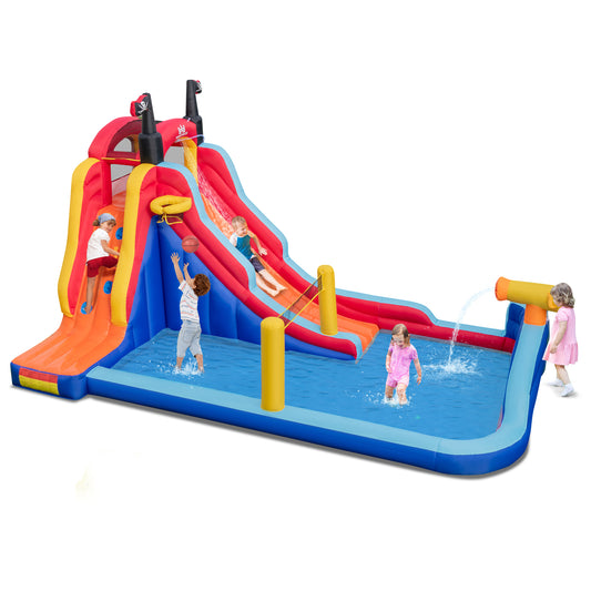 Infans Inflatable Water Slide Park Pirate Theme Bouncer Playhouse Castle without Blower