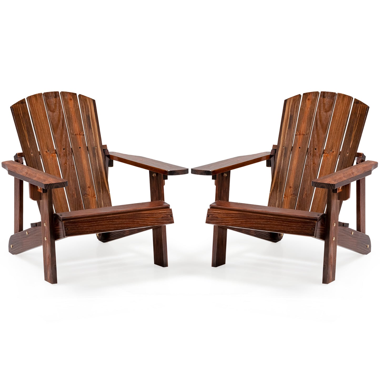 Infans Set of 2 Kid's Adirondack Chair Patio Wood High Backrest Arm Rest Outdoor Coffee