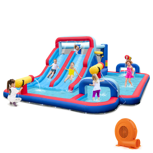 Infans Inflatable Water Slide Park Kids Bounce House Climbing Jumping with 750W Blower