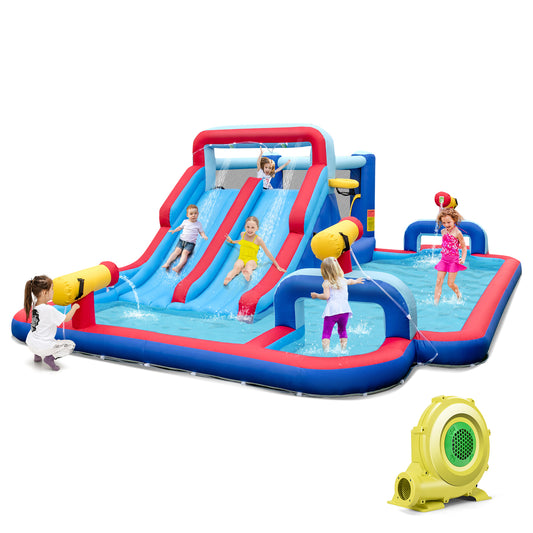 Infans Inflatable Water Slide Park Kids Bounce House Climbing Jumping with 950W Blower
