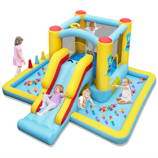 Infans Inflatable Bounce House with Slide Jumping Area Tunnel Ball Pit Blower Excluded