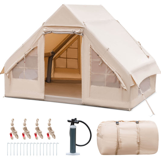 Infans Inflatable Camping Tent 2-6 People Cotton Glamping Tent for Family Camping