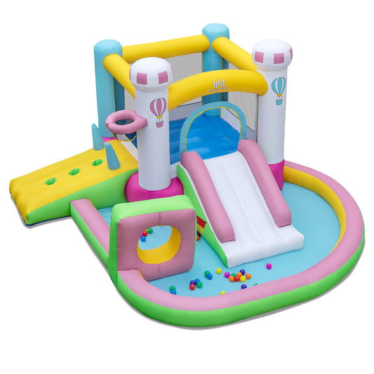 Infans Inflatable Bounce House w/ Slide Jumping Area Obstacle Ball Pit without Blower