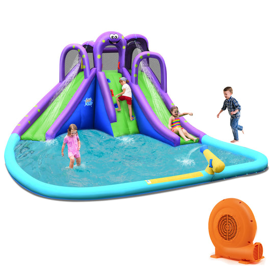 Infans Inflatable Water Park Octopus Bounce House Dual Slide Climbing Wall 750W Blower