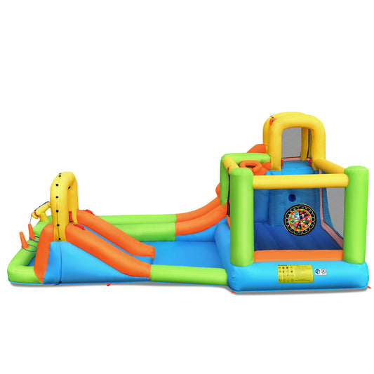 Infans Inflatable Water Slide Park Bounce House Climbing Wall Without Blower