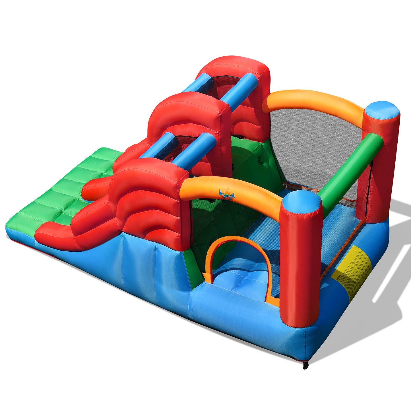 Infans Inflatable Bounce House 3-in-1 Dual Slides Jumping Castle Bouncer without Blower