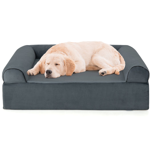Infans Cooling Gel Dog Bed for Large Dogs with Removable Bolsters & Washable Cover