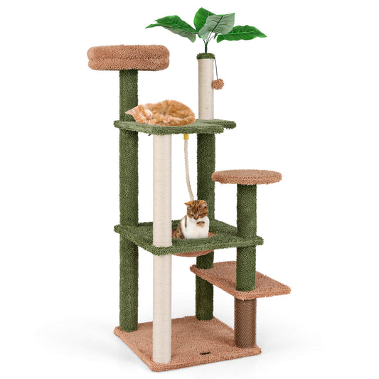 Infans 60inch Cat Tree for Indoor Cats Cute Cat Tower w/ Sisal Scratching Posts & Rope