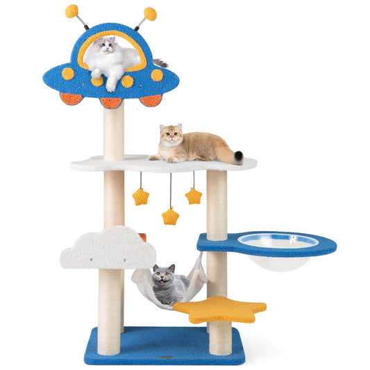 Infans 49inch Tall Cat Tree w/ UFO Top Perch Space Capsule Sisal Scratching Posts Cloud