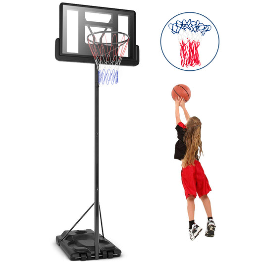Infans Height Adjustable Portable Basketball Hoop System Shatterproof Backboard 2 Nets