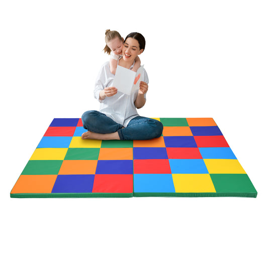 Infans 58inch Toddler Foam Play Mat Baby Folding Activity Floor Mat Home School Daycarecolorful