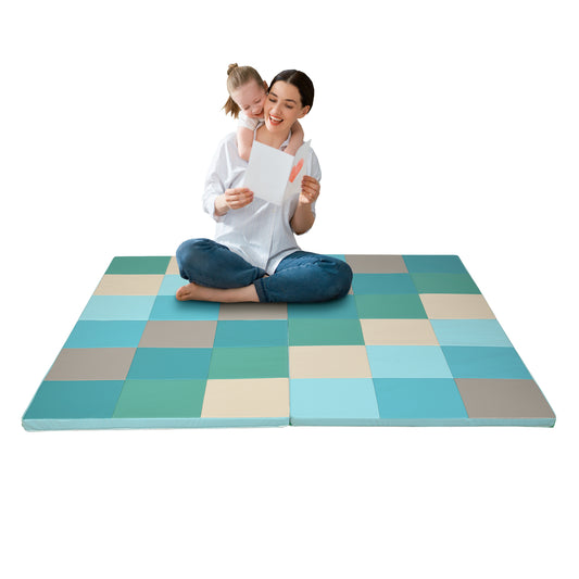 Infans 58inch Toddler Foam Play Mat Baby Folding Activity Floor Mat Home Daycare School