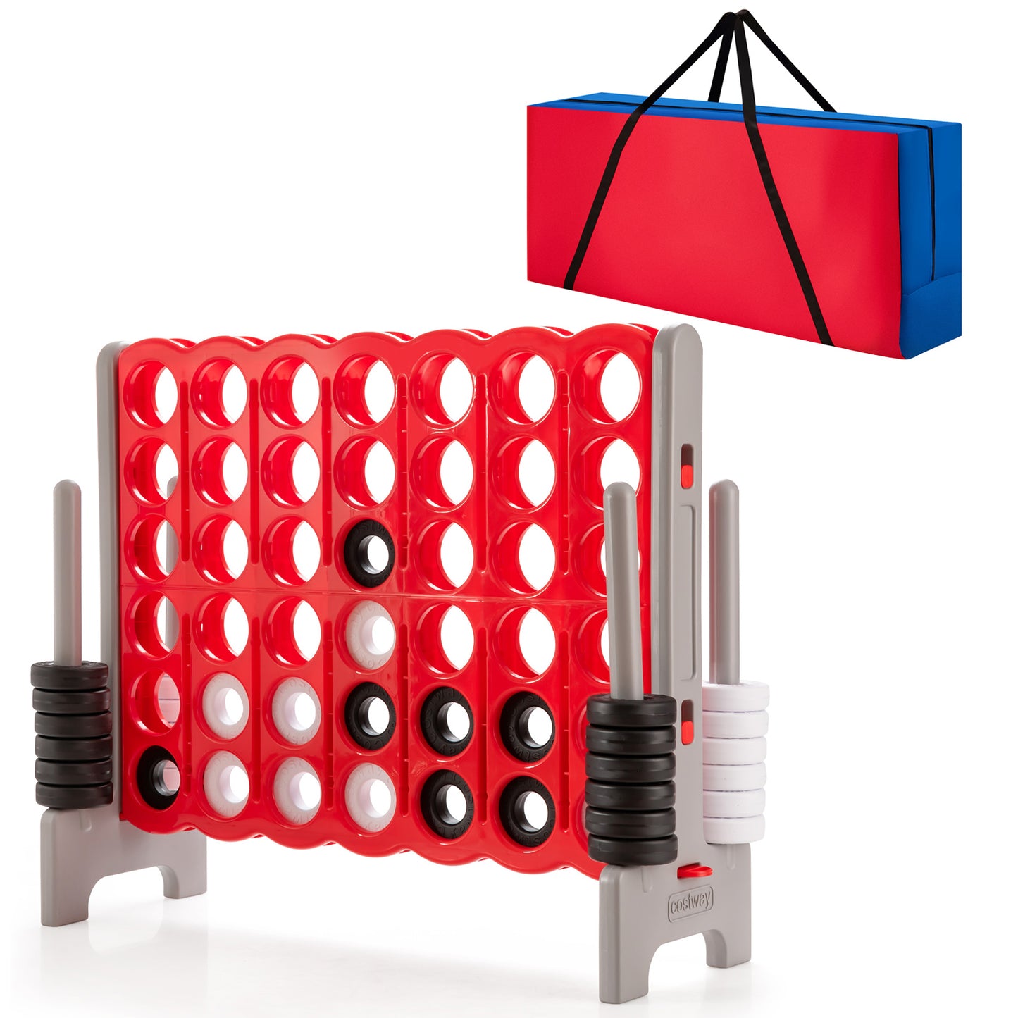 Infans 4-In-A-Row 4-to-Score Game W/Bag Indoor Outdoor Party Family Connect GameGrey