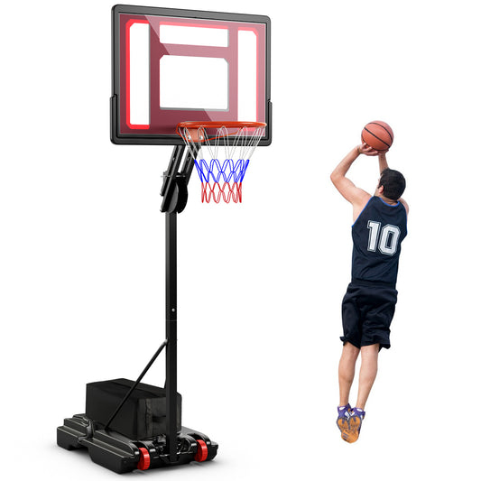 Infans Portable Basketball Hoop System 5-10 FT Adjustable W/Weight Bag Wheels Outdoor