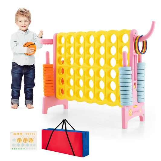 Infans 4-to-Score Game Set 4 in A Row Jumbo w/Storage Carrying Bag Sticker for Adult KidsMulti-color
