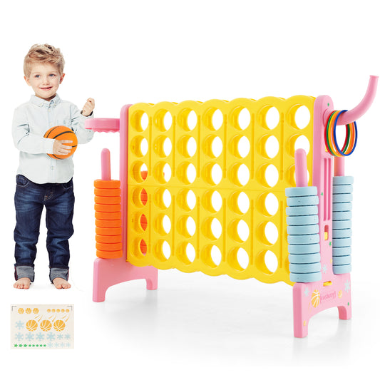 Infans Jumbo 4-to-Score 4 in A Row Giant Game Set W/Stickers for Kids Adults Pink