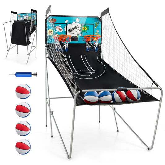 Infans Dual Shot Basketball Arcade Game w/8 Game Modes Electronic Scoring Green