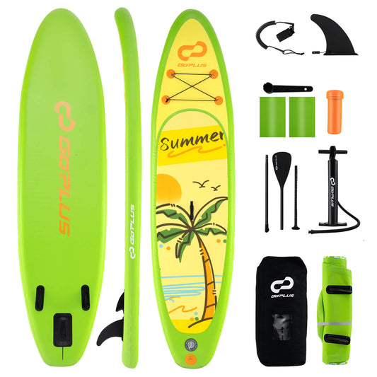Infans Inflatable Stand up Paddle Board w/ 3 Fins Backpack Non-slip Deck Pump