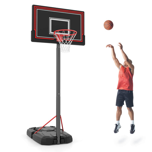 Infans 7.5-10 FT Portable Basketball Hoop w/ 44inch Shatterproof Backboard Outdoor Indoor