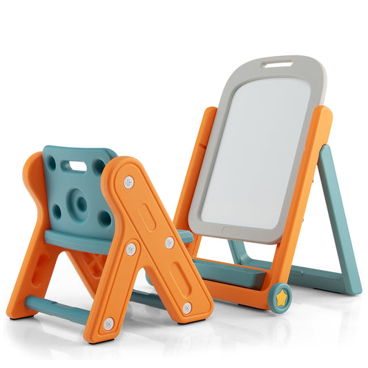 Infans Kids Easel w/Chair Art Easel for Kids Height Adjustable Art Easel Set for Kids