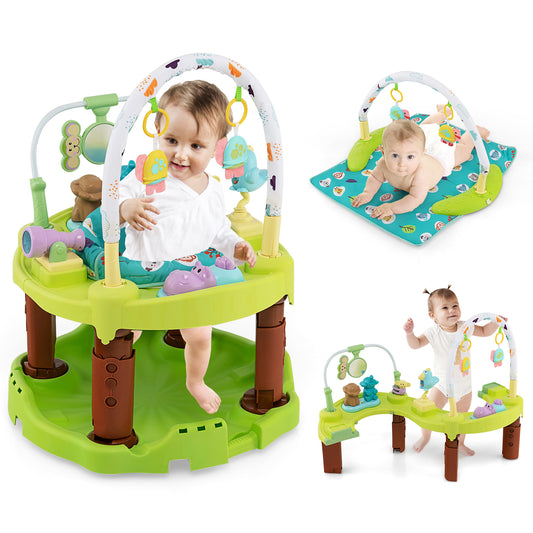 Infans 3-in-1 Baby Activity Center Toddler Bouncing Saucer w/ 3-positionGreen