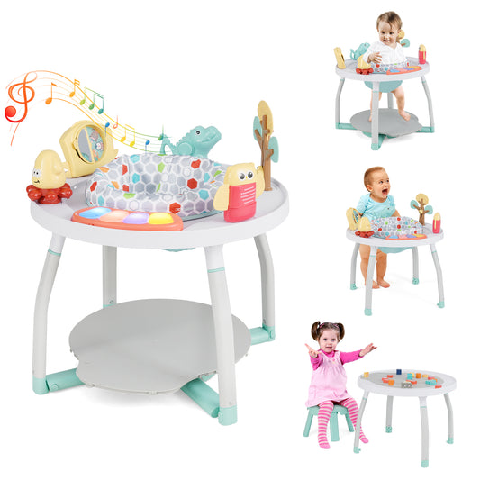 Infans 5-in-1 Baby Activity Center with Rotating Seat Removable Toys Lights & MusicWhite