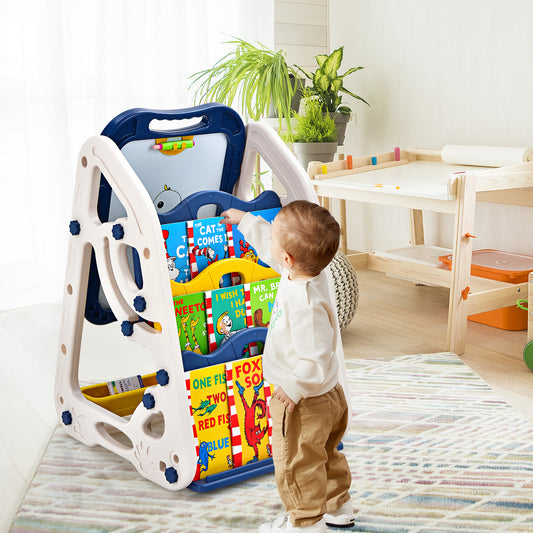 Infans Costzon 3-in-1 Kids Art Easel Double-Sided Tabletop Easel w/Art Accessories Blue
