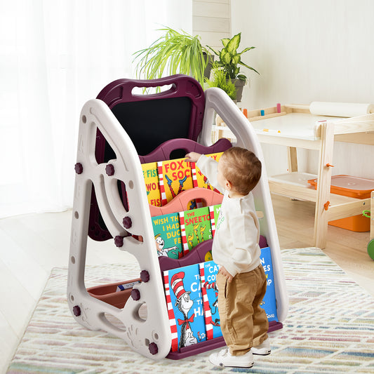 Infans Costzon 3-in-1 Kids Art Easel Double-Sided Tabletop Easel w/Art Accessories Red