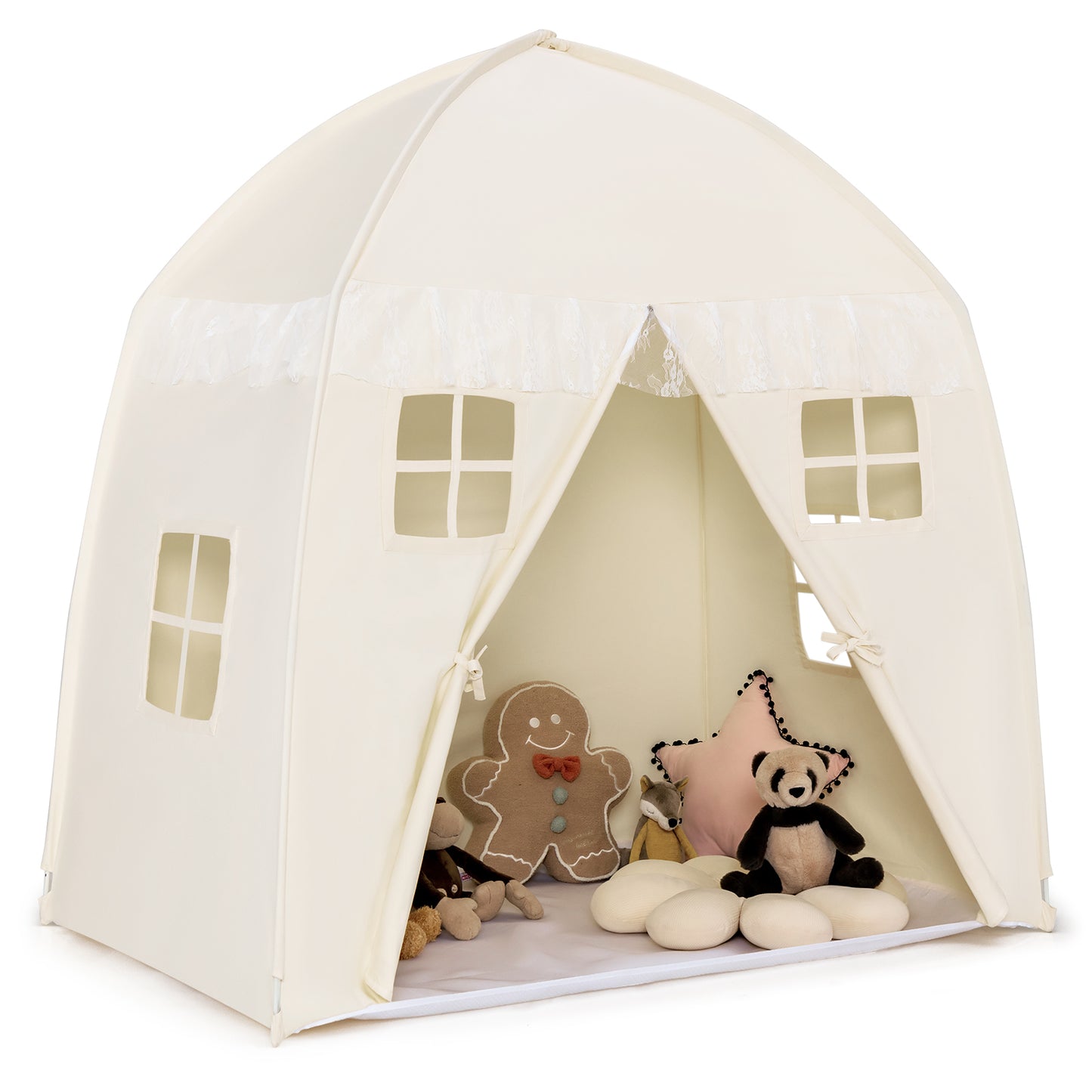 Infans Kids Play Tent Girls Boys Princess Castle Portable Indoor Outdoor PlayhouseBeige