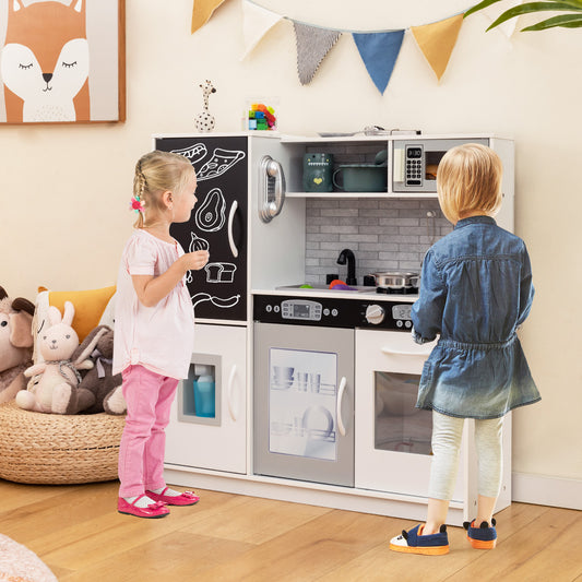 Infans Kid?¡¥s Pretend Play Kitchen Toddler Kitchen Playset w/ Blackboard White