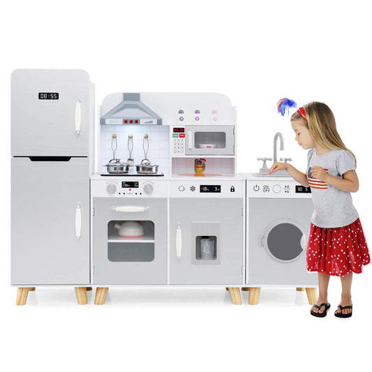 Infans 3 in 1 Kitchen Toy w/Refrigerator Kitchen Set Washing Machine Ice Maker Stoves