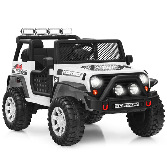 Infans 12V Kids Ride On Truck Remote Control Electric Car w/Lights&Music White