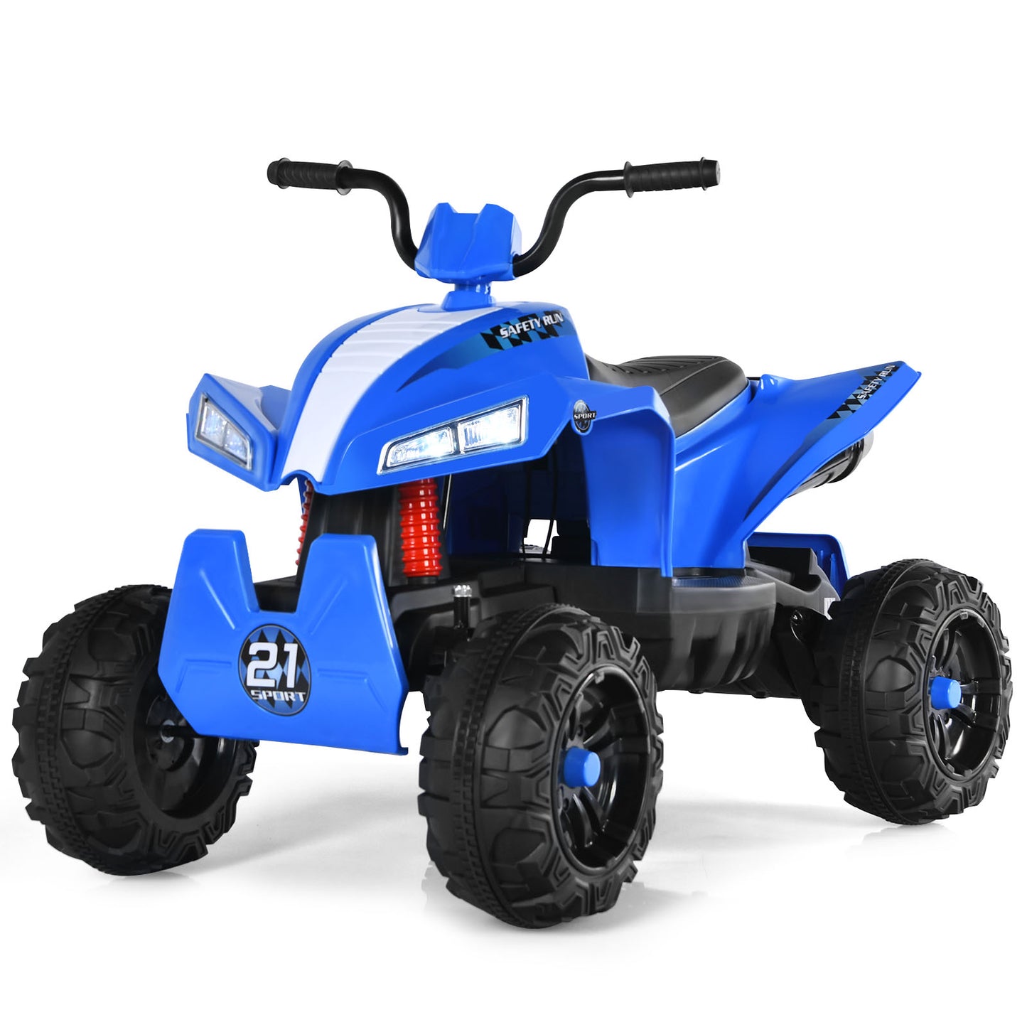 Infans Kids Ride On ATV 4 Wheeler Quad Spring Suspension w/ Lights&Music Blue