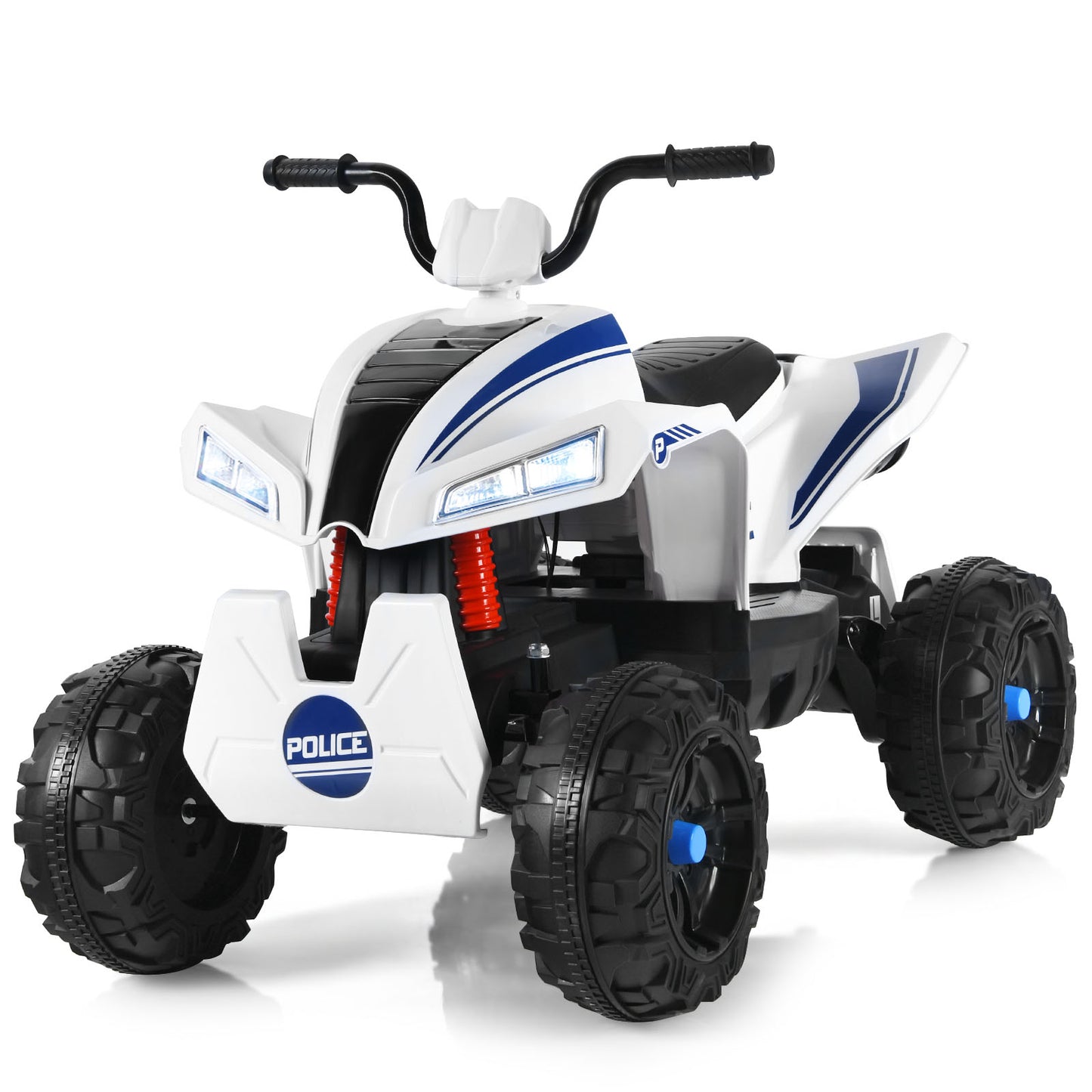 Infans Kids Ride On ATV 4 Wheeler Quad Spring Suspension w/ Lights&Music White