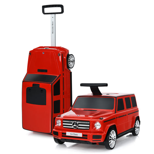 Infans 2-in-1 Kids Ride On Car Toy Toddler Travel Suitcase Licensed Mercedes Benz Red