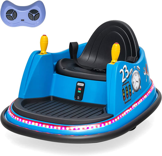 Infans Ride On Bumper Car for Kids, 6V Electric Toy Vehicle with Remote Control Blue