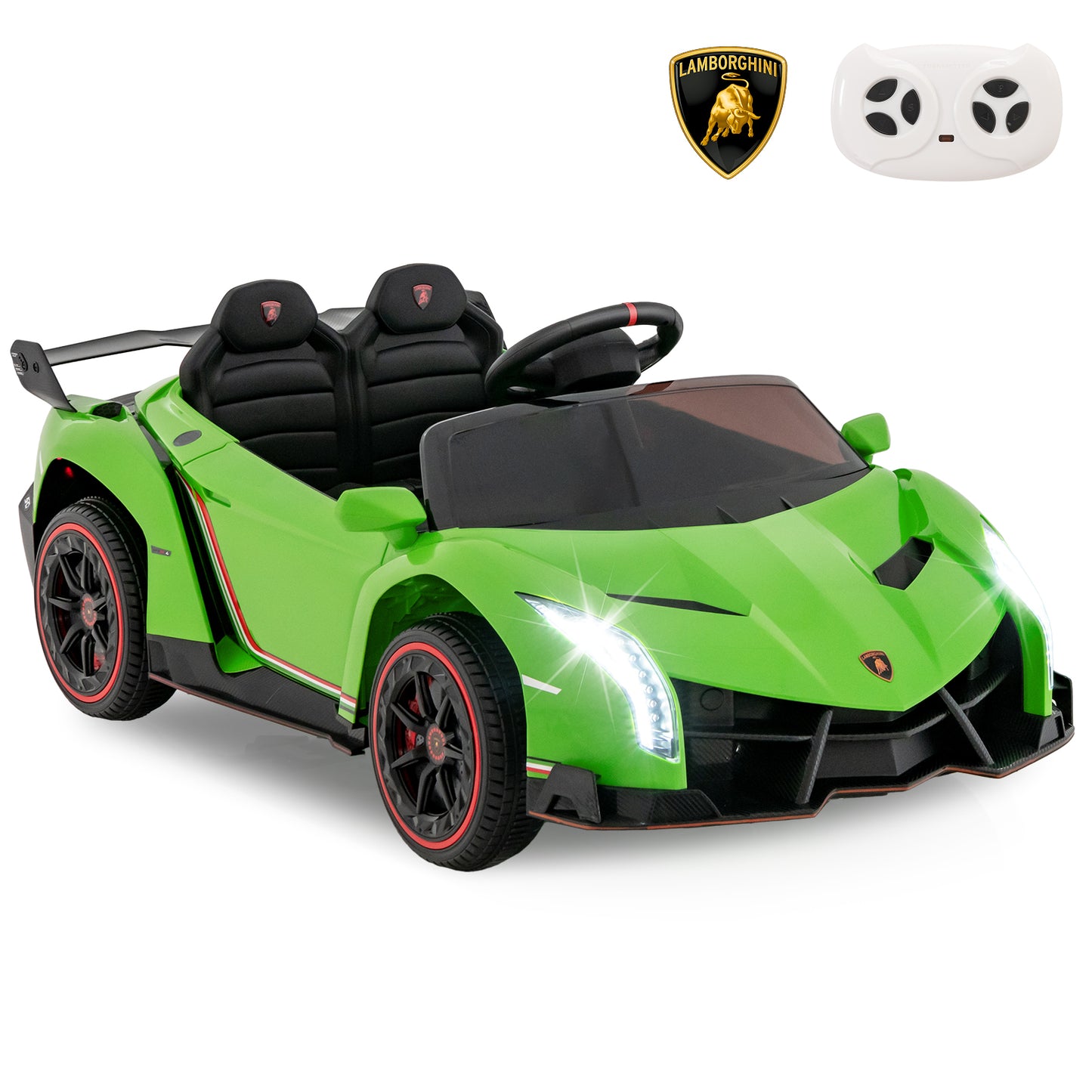 Infans Licensed Lamborghini 4WD Kids Ride-on Sports Car 12V Electric Vehicle w/RemoteGreen
