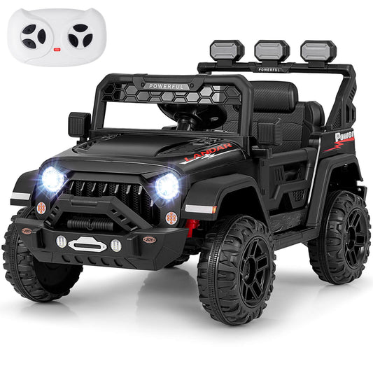 Infans 12V Kids Ride On Truck with 2*12V Motors Spring Suspension & Remote ControlBlack