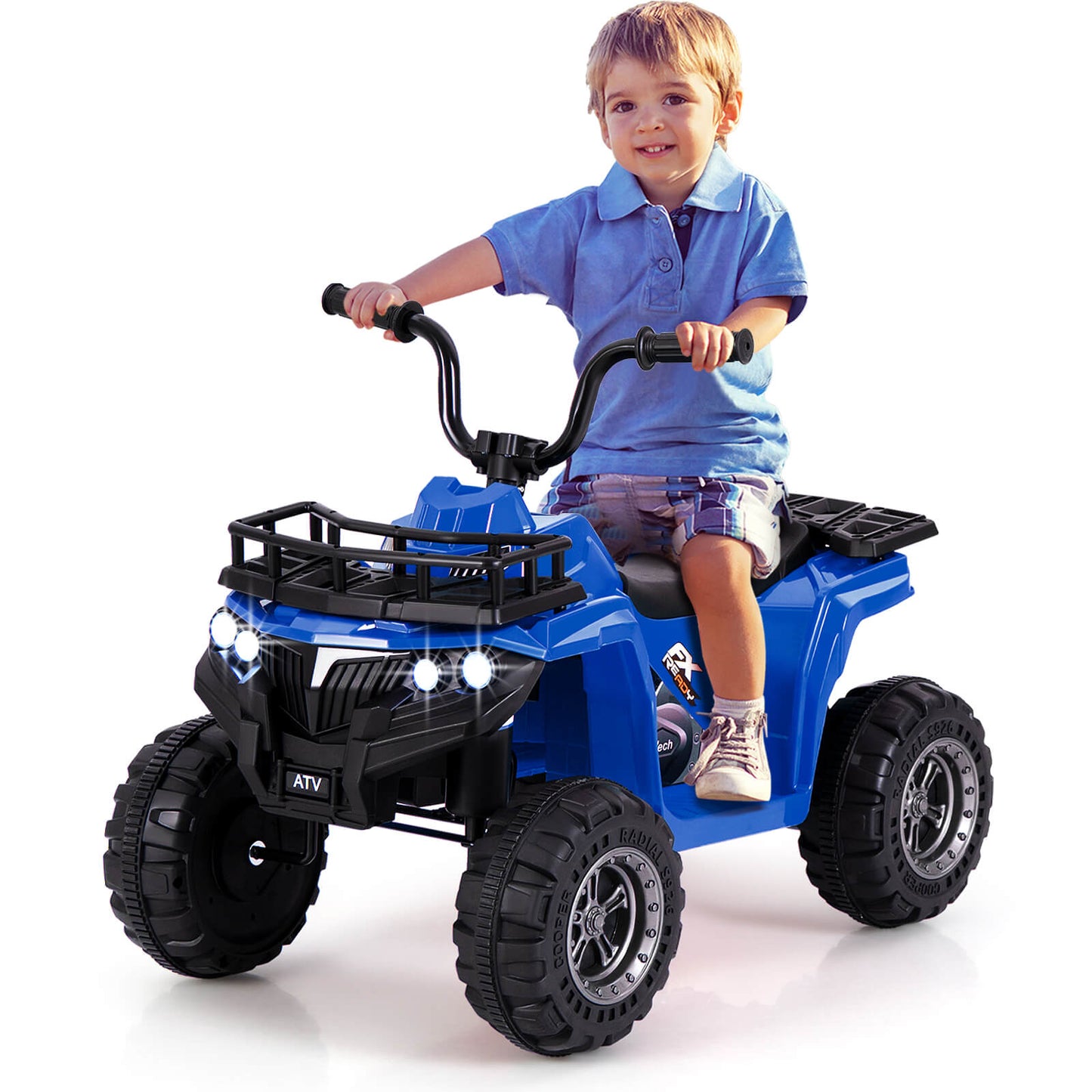 Infans Kids Ride On Electric ATV 6V 4-Wheeler Quad Car w/ One-Button Start Tread TiresNavy