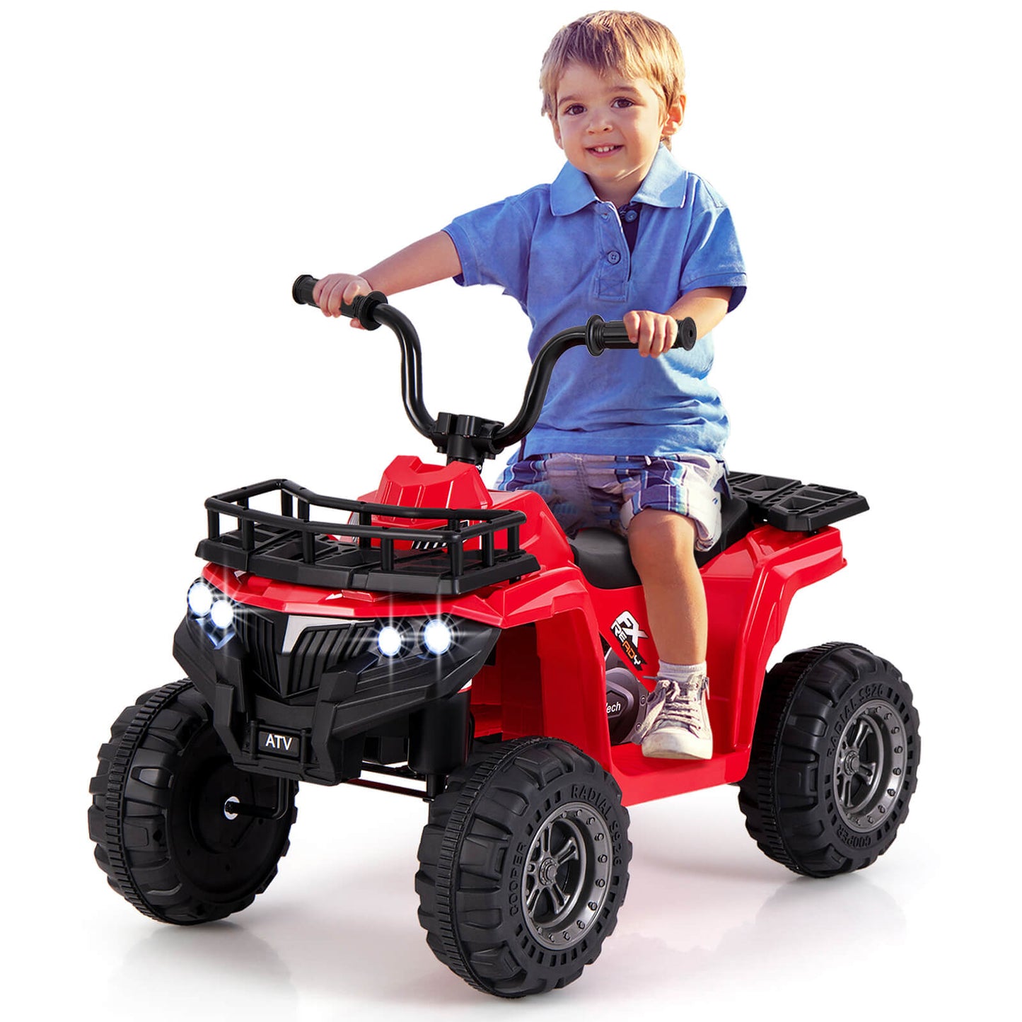 Infans Kids Ride On Electric ATV 6V 4-Wheeler Quad Car w/ One-Button Start Tread TiresRed