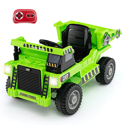 Infans Kids Ride-On Dump Truck w/ Wireless Connection Music LED Lights Soft StartGreen