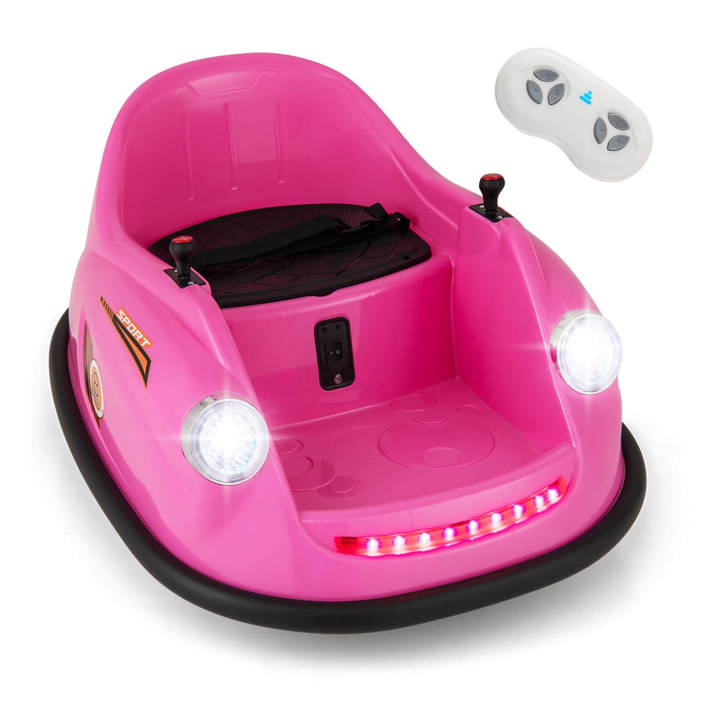 Infans Ride on Bumper Car for Kids with Remote Control 360 Degree Spin LED LightPink