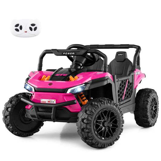 Infans 12V Kids Ride on Truck w/Parental Remote 3 Speeds & Reverse Forward FunctionBlack + Pink