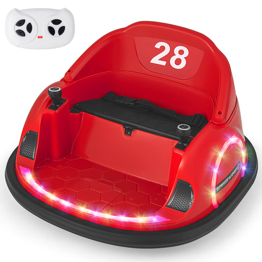 Infans 12V Electric 360?? Spin Car Toy Ride on Bumper Car for Toddlers w/ Remote ControlRed