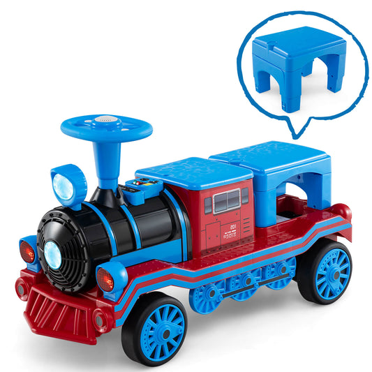 Infans 12V 2-Seater Ride on Toy with Train Whistle LED Lights Music & USB Port