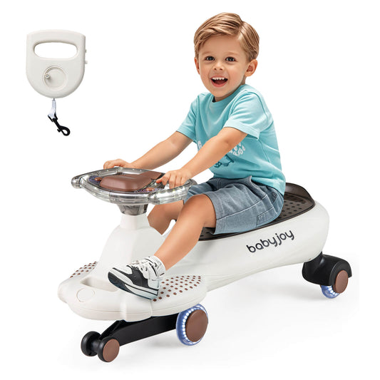 Infans Wiggle Car with Hauling Rope Ride on Toy with Under-Seat Storage &  Swing Car
