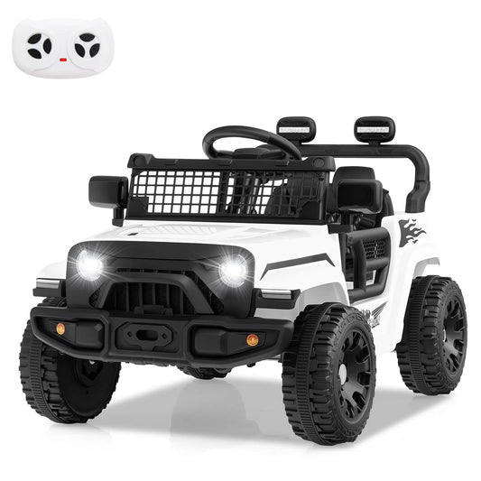 Infans 12V Kids Ride on Truck Car Battery Powered Electric Vehicle with Remote ControlWhite